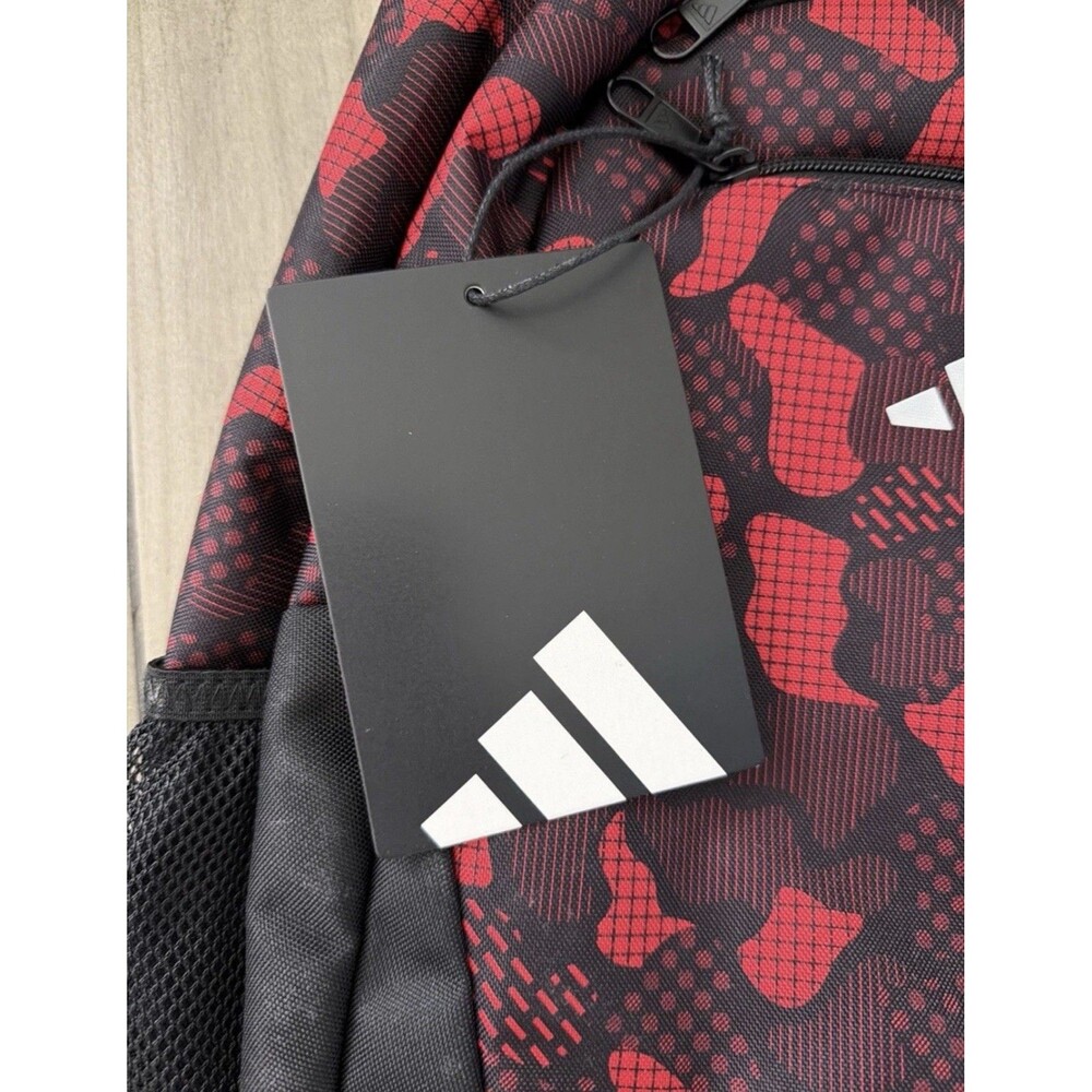 Adidas Fundare Backpack LAPTOP RED CAMO BLACK One Size - Picture 2 of 4